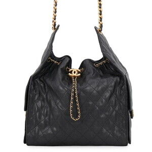 Chanel Chain Shoulder Bag CHANEL25 Medium Coco Mark Matelassé Caviar Skin AS5...